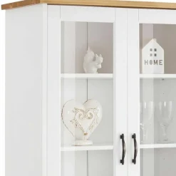 Wohnen Zweifarbige Landhaus Vitrine mit vier Türen - Ribeiro