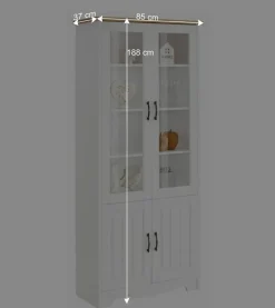 Wohnen Zweifarbige Landhaus Vitrine mit vier Türen - Ribeiro