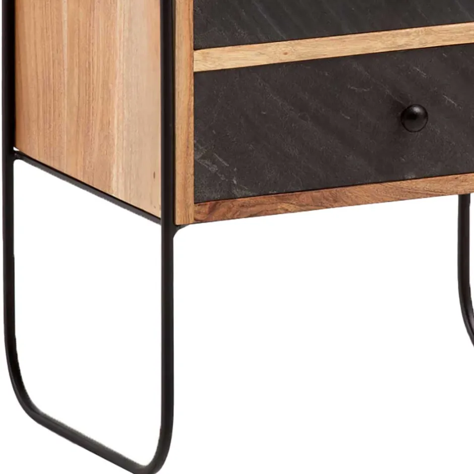 Zweifarbige Nachtkommode im Industrial Chic - Avalun^Wohnen New