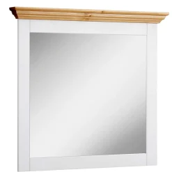 Wohnen Zweifarbiger Landhaus Spiegel mit Massivholzrahmen - Axdonira