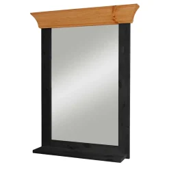 Wohnen Zweifarbiger Spiegel in Schwarz & Kiefer Laugenfarben - Strada