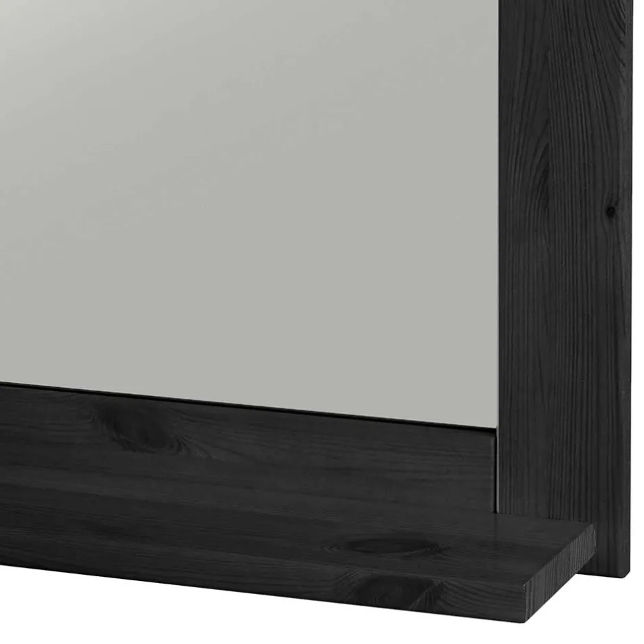 Wohnen Zweifarbiger Spiegel in Schwarz & Kiefer Laugenfarben - Strada