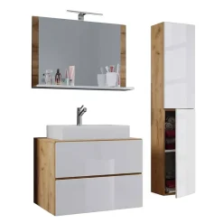 Zweifarbiger Waschplatz & Schrank - Cabarete (dreiteilig)^Wohnen