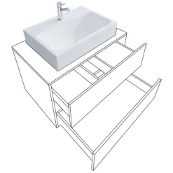 Zweifarbiger Waschplatz & Schrank - Cabarete (dreiteilig)^Wohnen