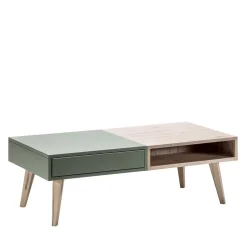 Wohnen Zweifarbiger Wohnzimmertisch mit Stauraum - Ajevos