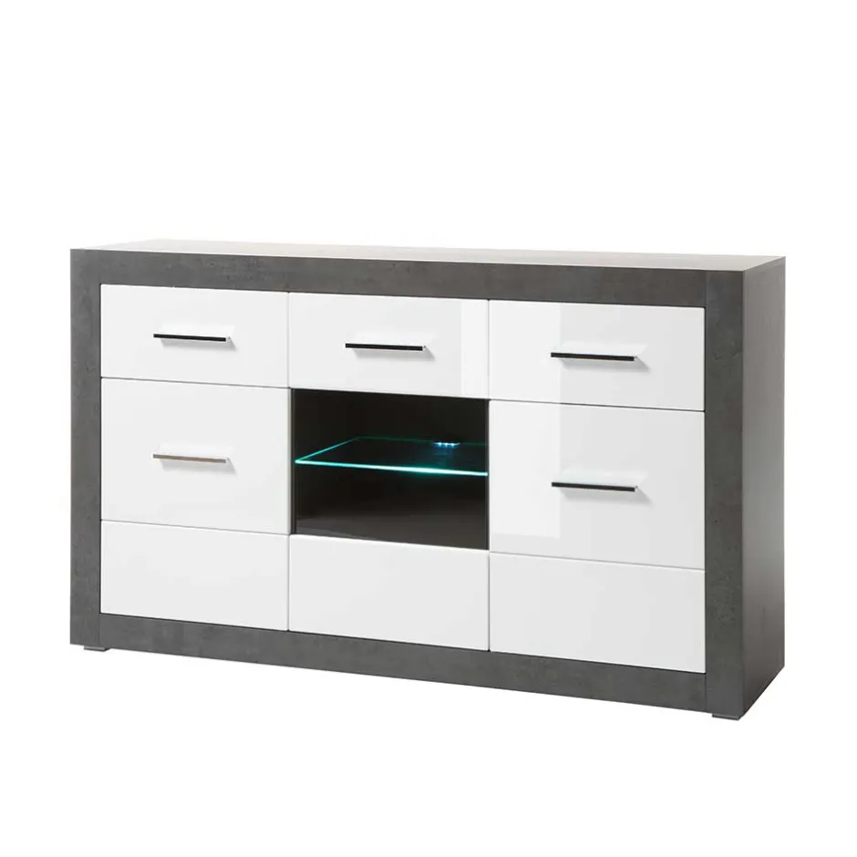 Zweifarbiges Design-Sideboard 97cm hoch - Istensa^Wohnen Best