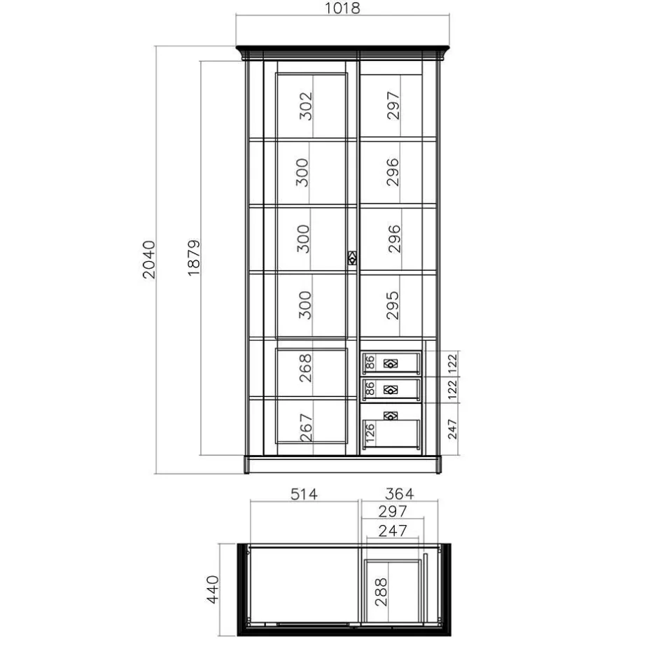 Zweifarbiges Landhausmöbel Set - Diatara I (vierteilig)^Wohnen
