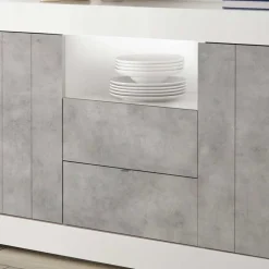 Wohnen Zweifarbiges Sideboard mit offenem Fach - Niris