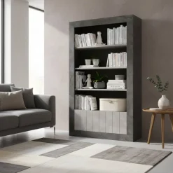 Zweifarbiges Standregal in Grau Dekor - Seciona^Wohnen