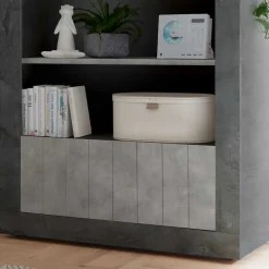 Zweifarbiges Standregal in Grau Dekor - Seciona^Wohnen