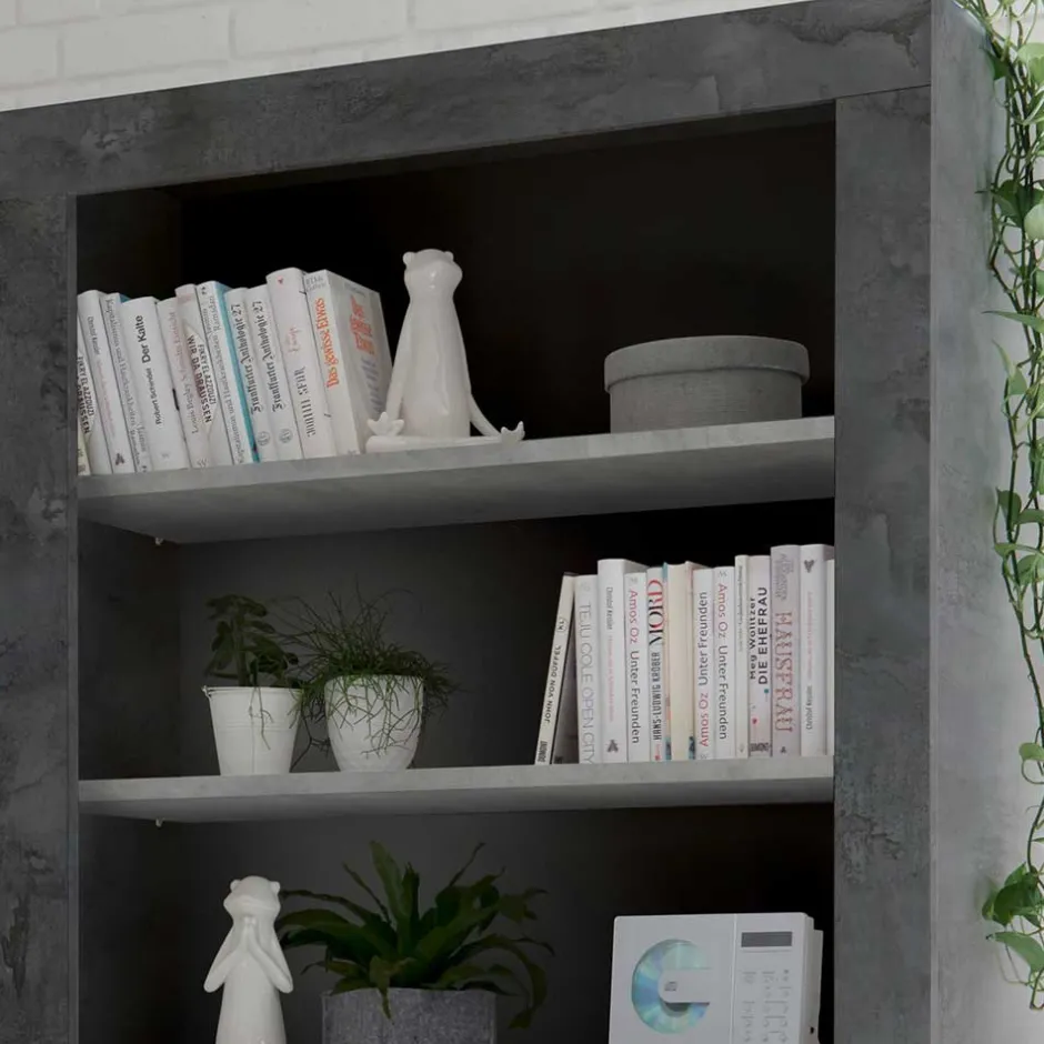 Zweifarbiges Standregal in Grau Dekor - Seciona^Wohnen
