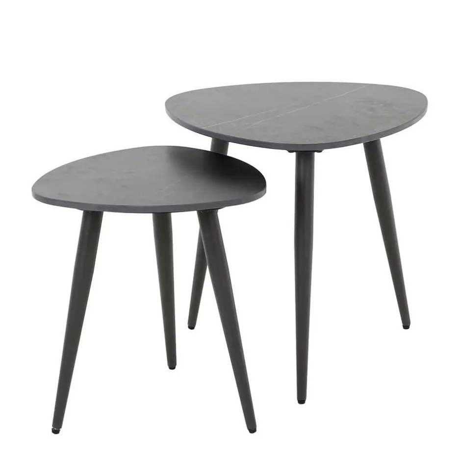 Zweisatz Beistelltisch mit Keramikplatte - Yaliaz (zweiteilig)^Wohnen