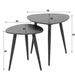 Zweisatz Beistelltisch mit Keramikplatte - Yaliaz (zweiteilig)^Wohnen