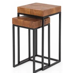 Zweisatz Quadrat Tische mit Holz - Naico (zweiteilig)^Wohnen Online