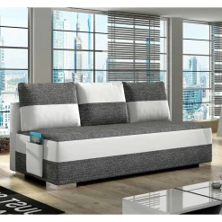 Wohnen Zweisitzer Funktionscouch in Grau und Weiß - Ventry