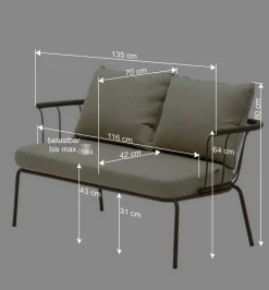 Zweisitzer Gartensofa in Braun - Ragusca^Wohnen Outlet
