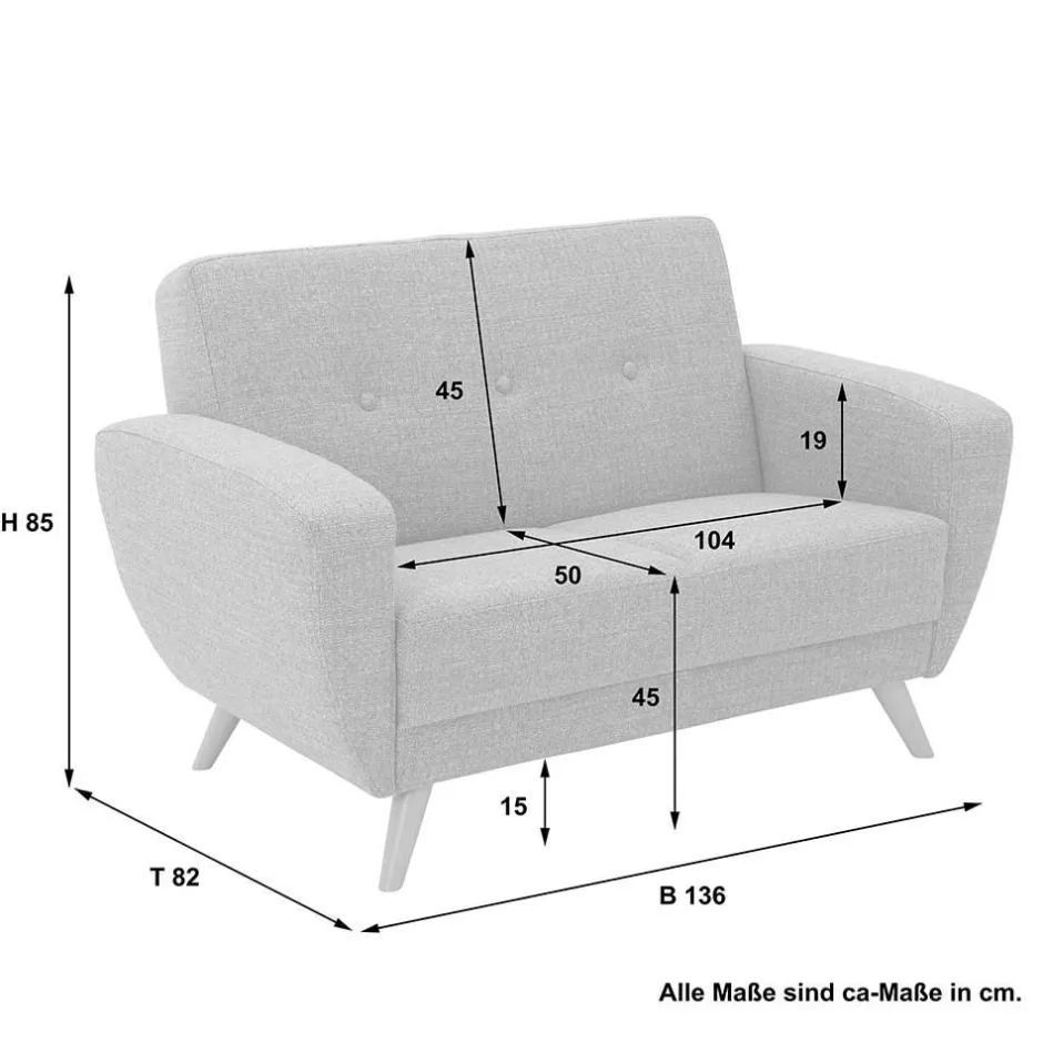 Zweisitzer Sofa in Grau Microfaser - Durencas^Wohnen Online