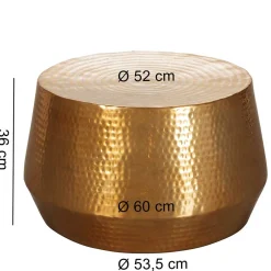 Zylinderform Sofatisch in Gold lackiert - Dronja^Wohnen Clearance