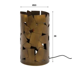 Zylindrische Tischlampe in Bronze Antik - Standing^Wohnen New